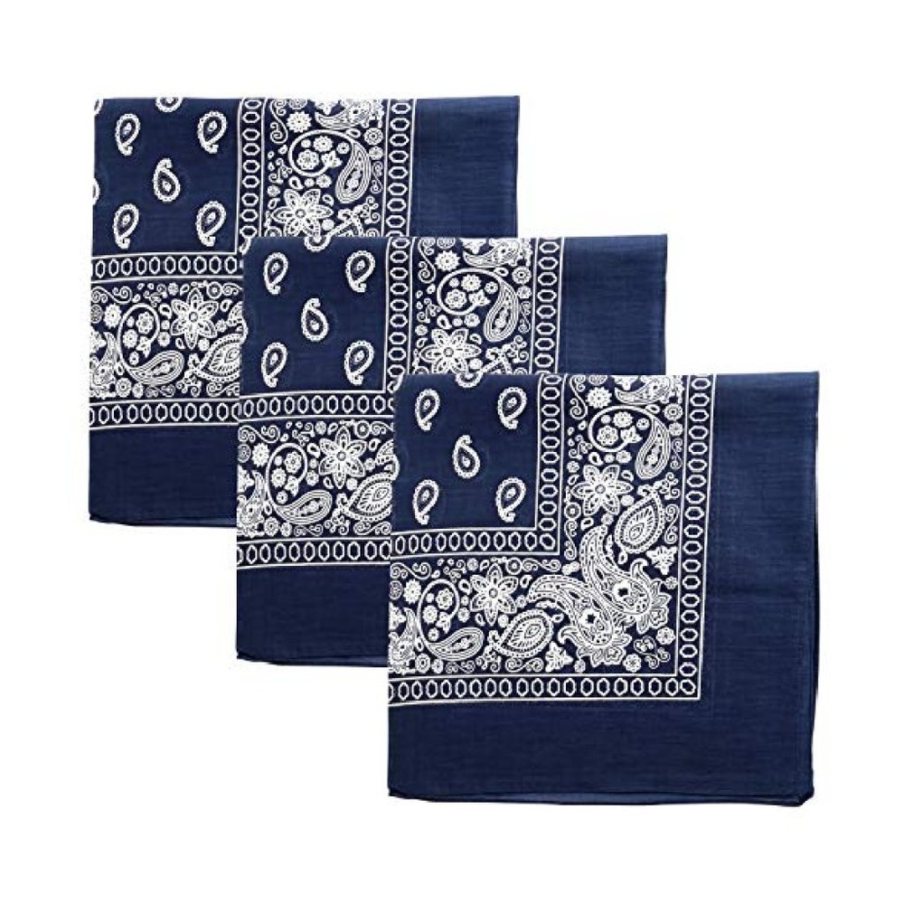 Paisley 3 piece Color:NavyBlue 100%Cotton Bandanas